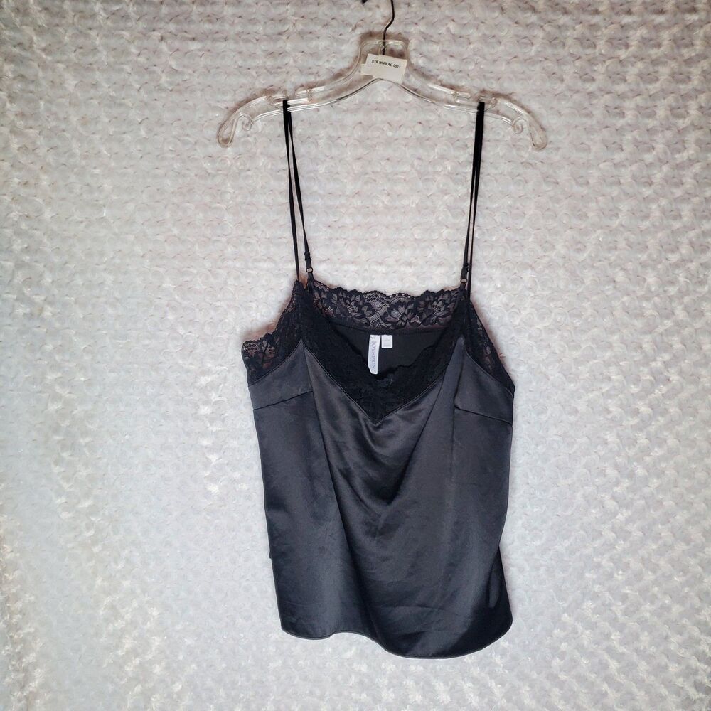 Joyspun Women’s Black Lace-Trim Cami Tank Top Size XL